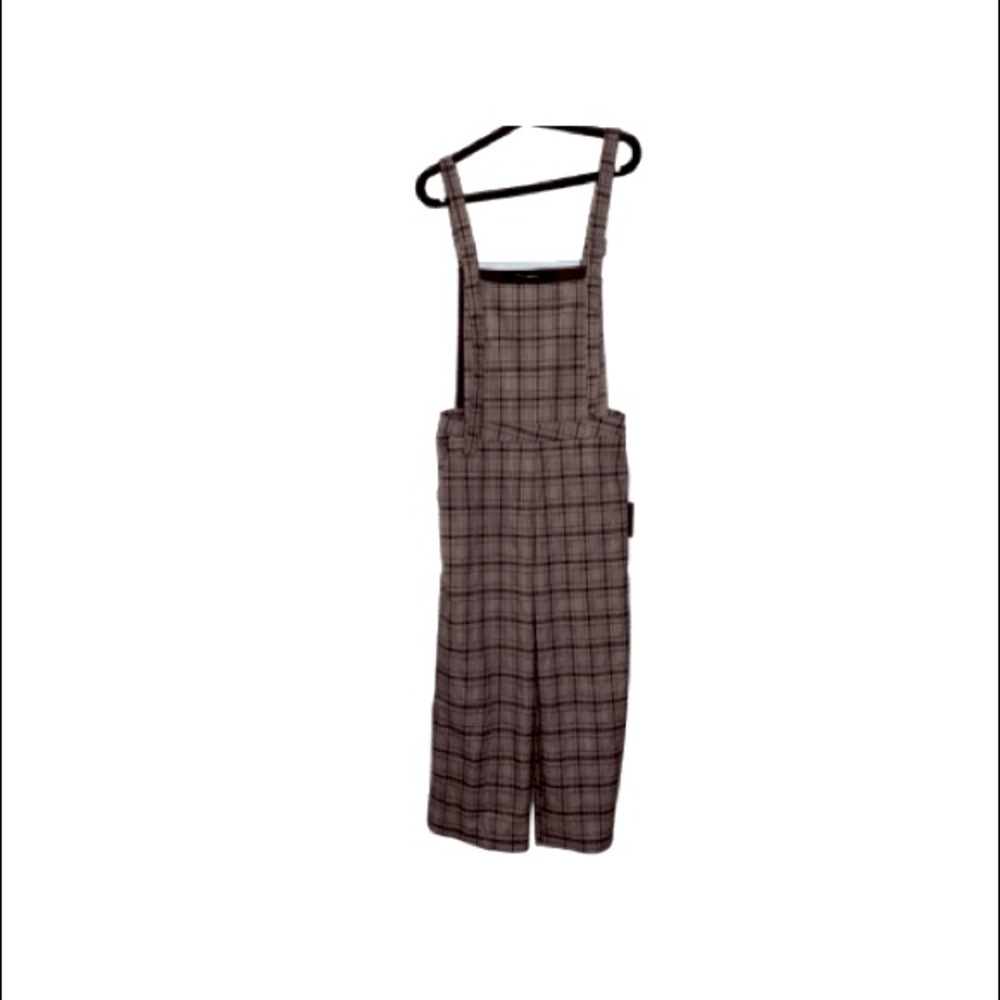 90s brown & navy overall jumper